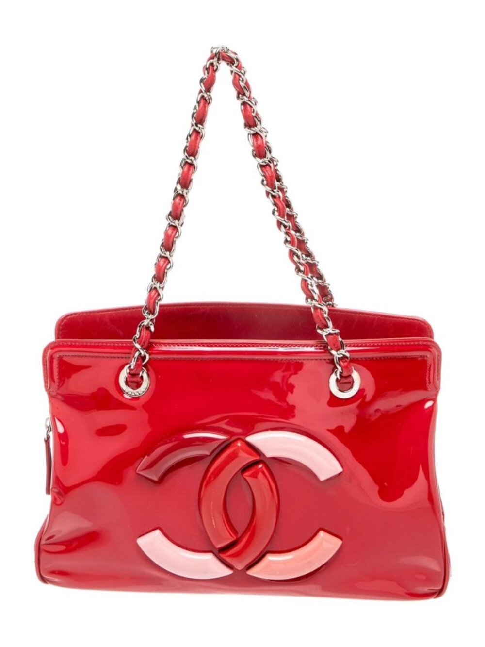 Chanel Paris-Venice Lipstick Red Patent Leather CC Tote Bag